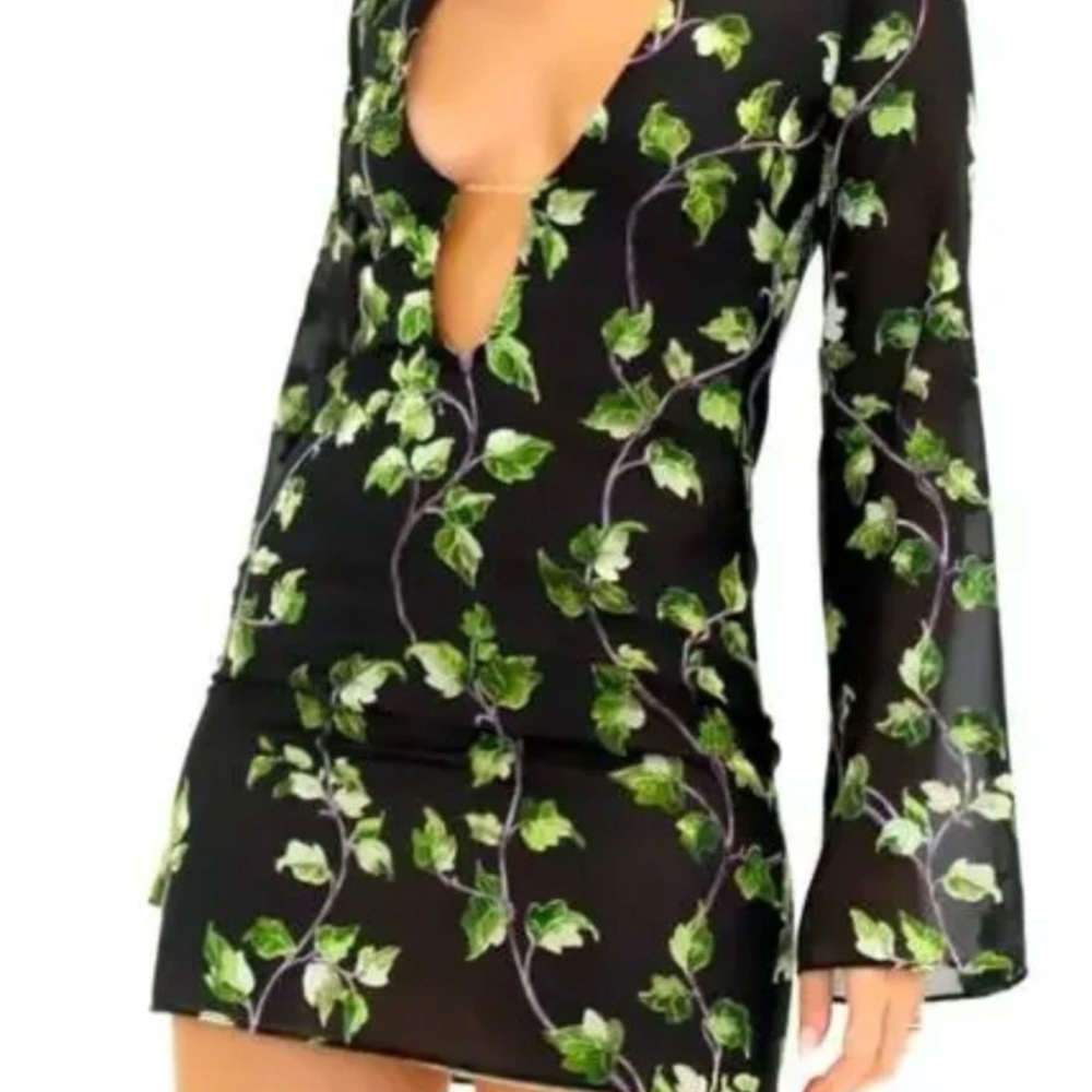Rumored Revolve Sterling Mini Dress Black Envy Small NWT
